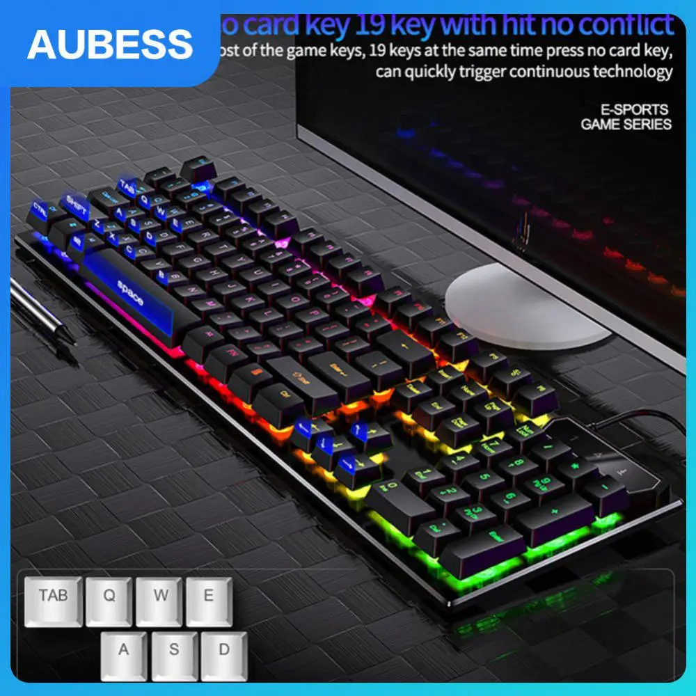 

Portable Keyboard Waterproof Mechanical Wired Keyboard Led Backlit 104 Keys Gaming Keyboard Gamer For Computer Pc Laptop