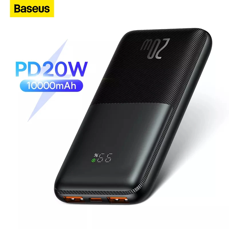 

Baseus Power Bank 10000mAh Portable External Battery Charger PD 20W Powerbank Fast Charging For iPhone Xiaomi Huawei poverbank