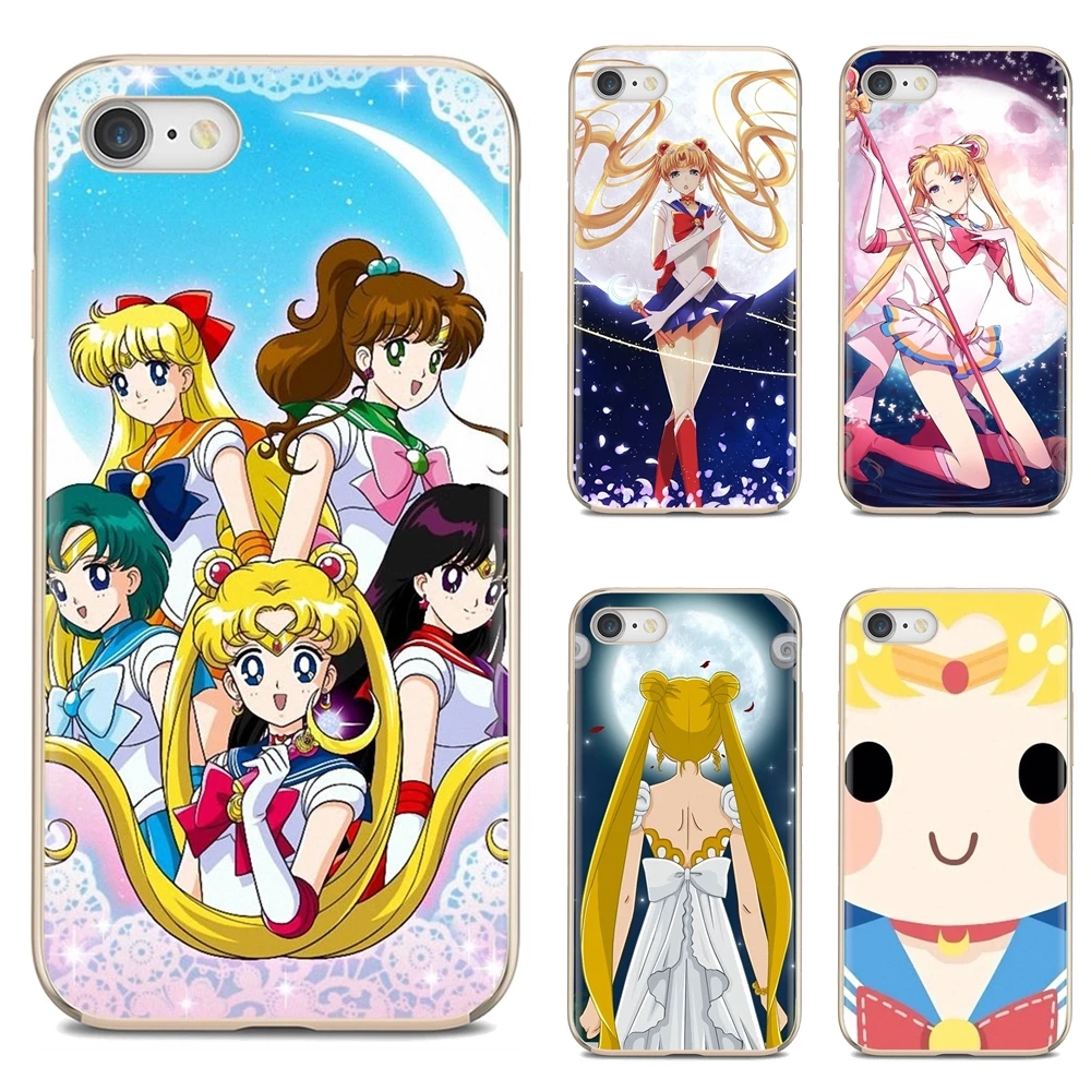 

Lovely Cute Sailor Moon Cartoon For iPhone 10 11 12 13 Mini Pro 4S 5S SE 5C 6 6S 7 8 X XR XS Plus Max 2020 Soft Shell Case