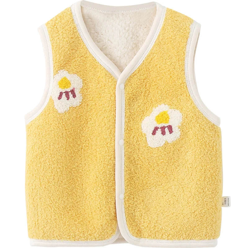 Осенне-зимний теплый флисовый жилет для младенцев и малышей топы новорожденных с