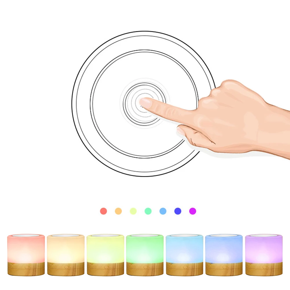 

Touch Control Atmosphere Night Light with Handle Camping Light Portable Bedroom Lamp USB Charging for Home Furnishing Decoration