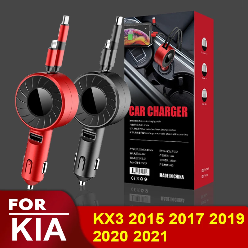 

USB Type C Car Charger for iPhone Android HUAWEI HONOR Xiaomi POCO X3 Pro Redmi Samsung Galaxy Realme OPPO for KIA KX3 2015-2022
