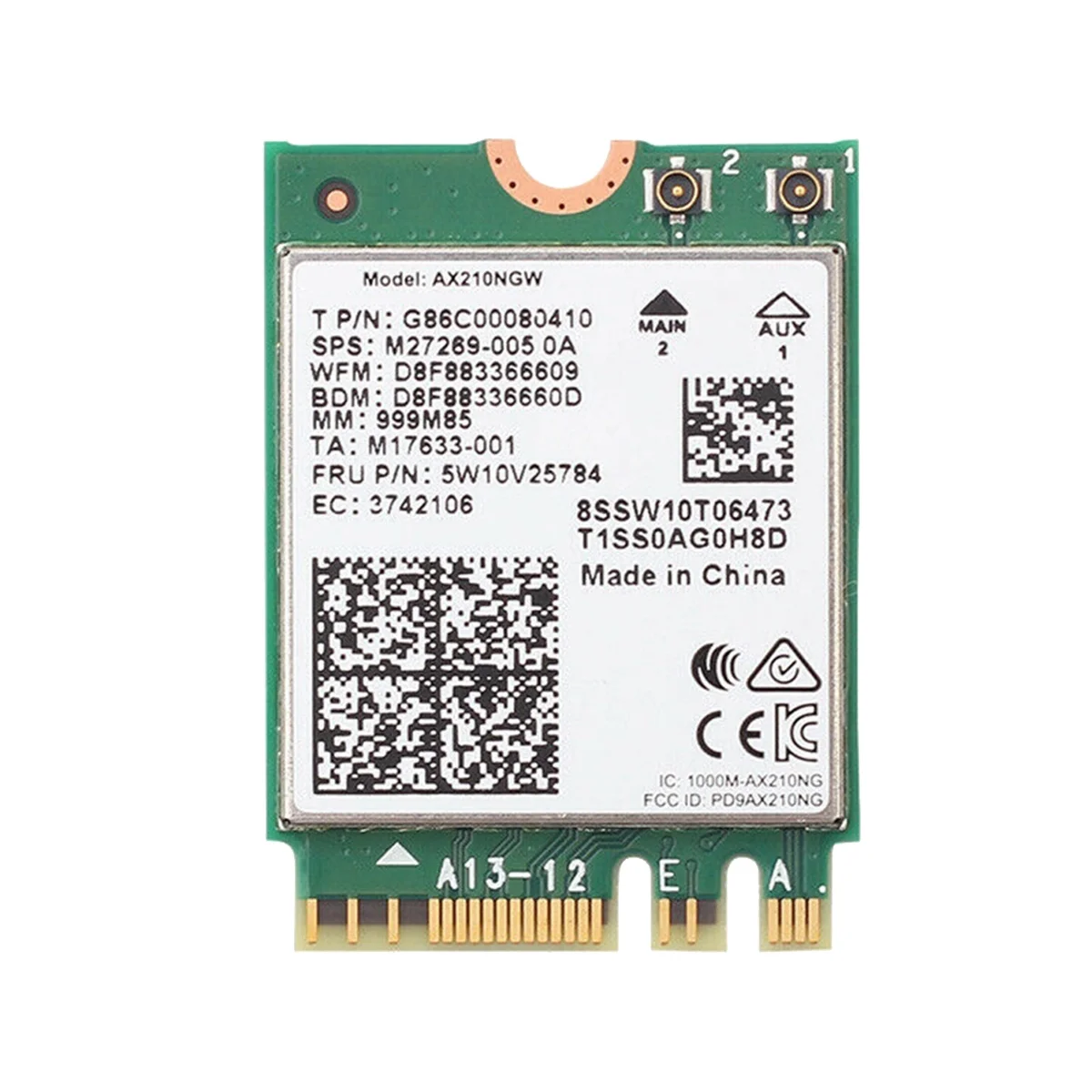 

Сетевая карта AX210 AX210NGW M.2 NGFF 2,4 ГГц/5G Wi-Fi 6E 2400 Мбит/с, Wi-Fi карта 802.11Ax Bluetooth 5,2 WiFi