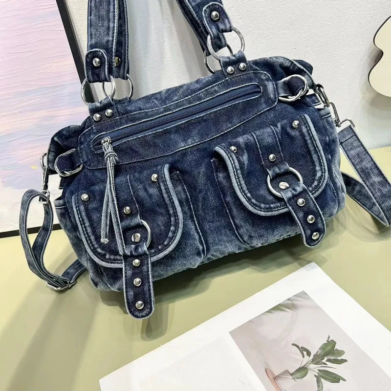 Новинка 2024 Корейская версия модной ретро сумки с несколькими карманами модная