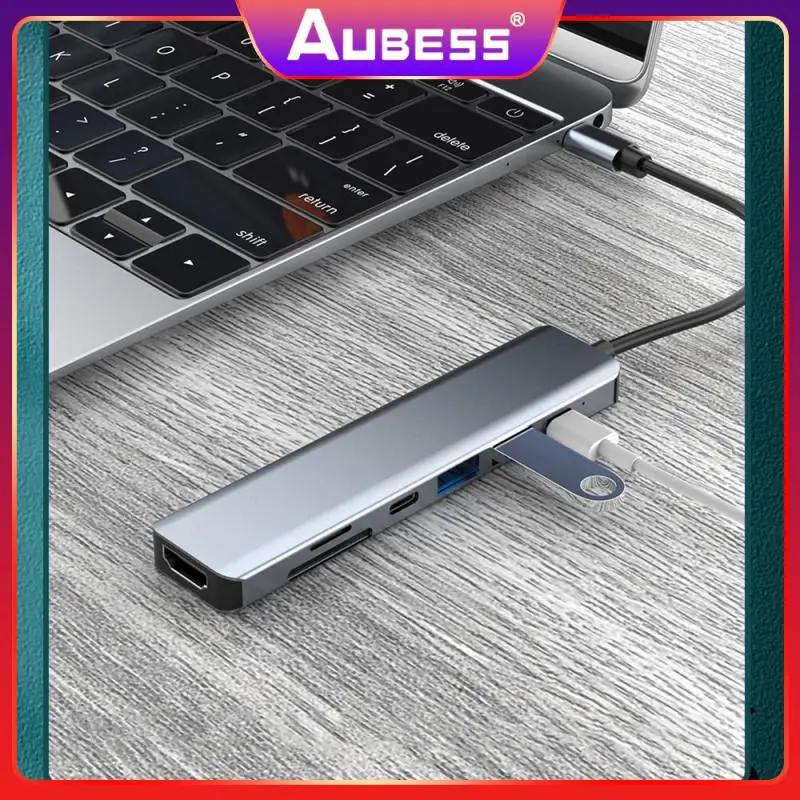 

Usb Transfer Rate 5gbps Splitter Plug And Play Compatible And Unobstructed 7-port Expansion Card Reader -4k Output Usb Hub