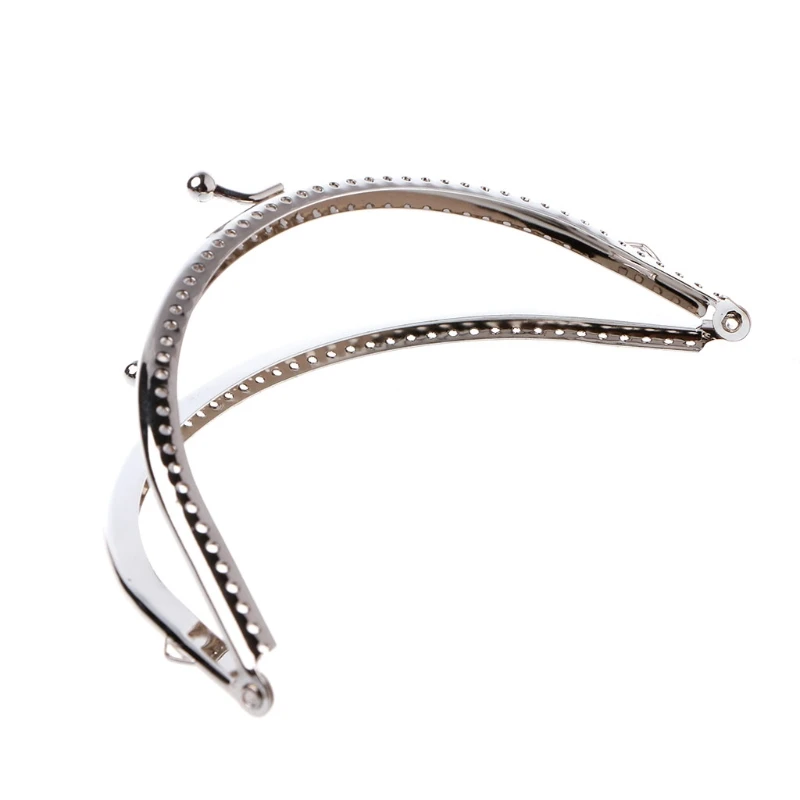 

1PC Metal Frame Kiss Clasp Arch DIY Craft For Purse Bag Silver Tone 15cm