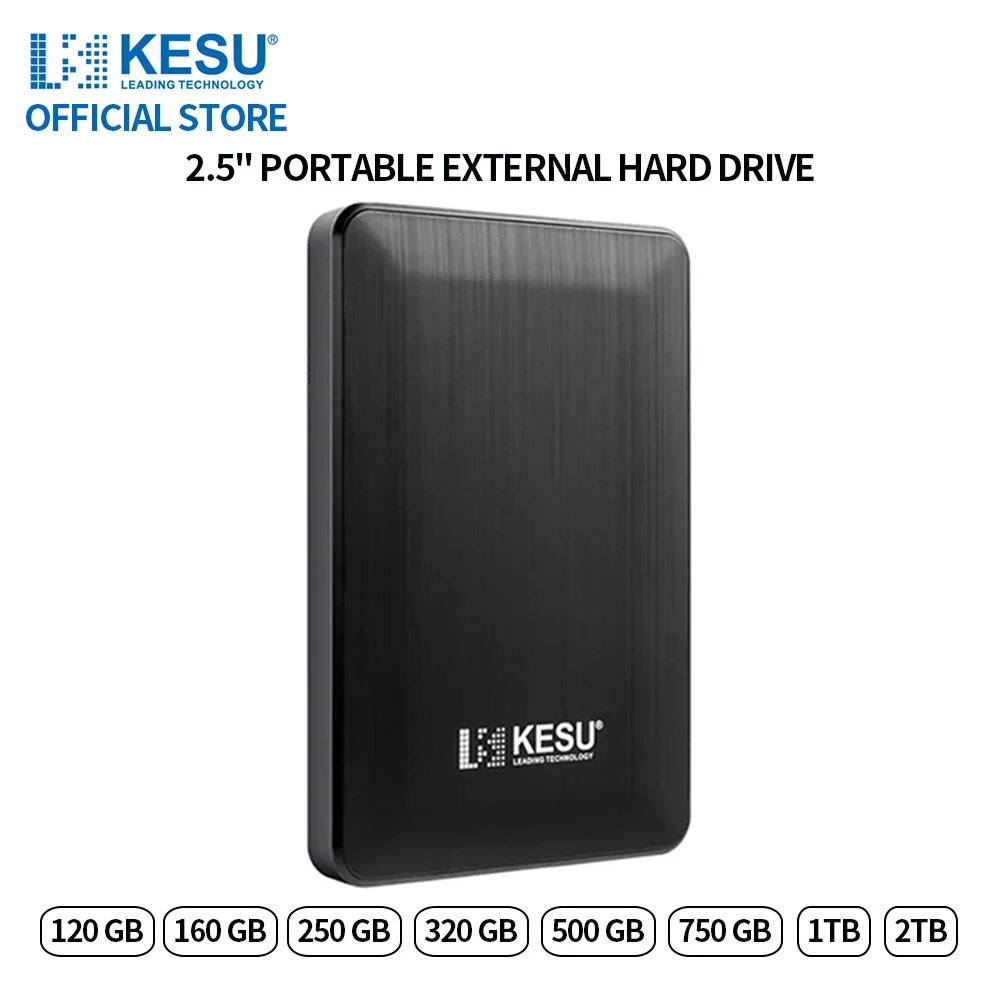 KESU External Hard Drive 2.5" HDD 320gb/500gb/1tb/2tb USB3.0 External Hard Disk Storage Compatible For Desktop/Laptop/MacBook