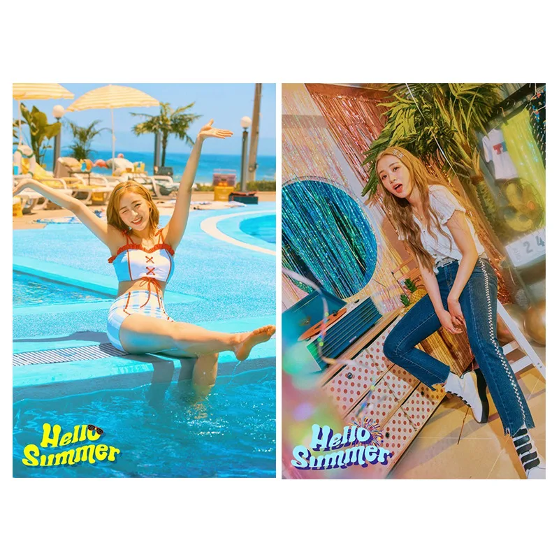 

2 шт./компл. Kpop плакаты Наклейки Апрельский новый альбом Hello Summer HD фото искусство комната Домашний декор настенная книга