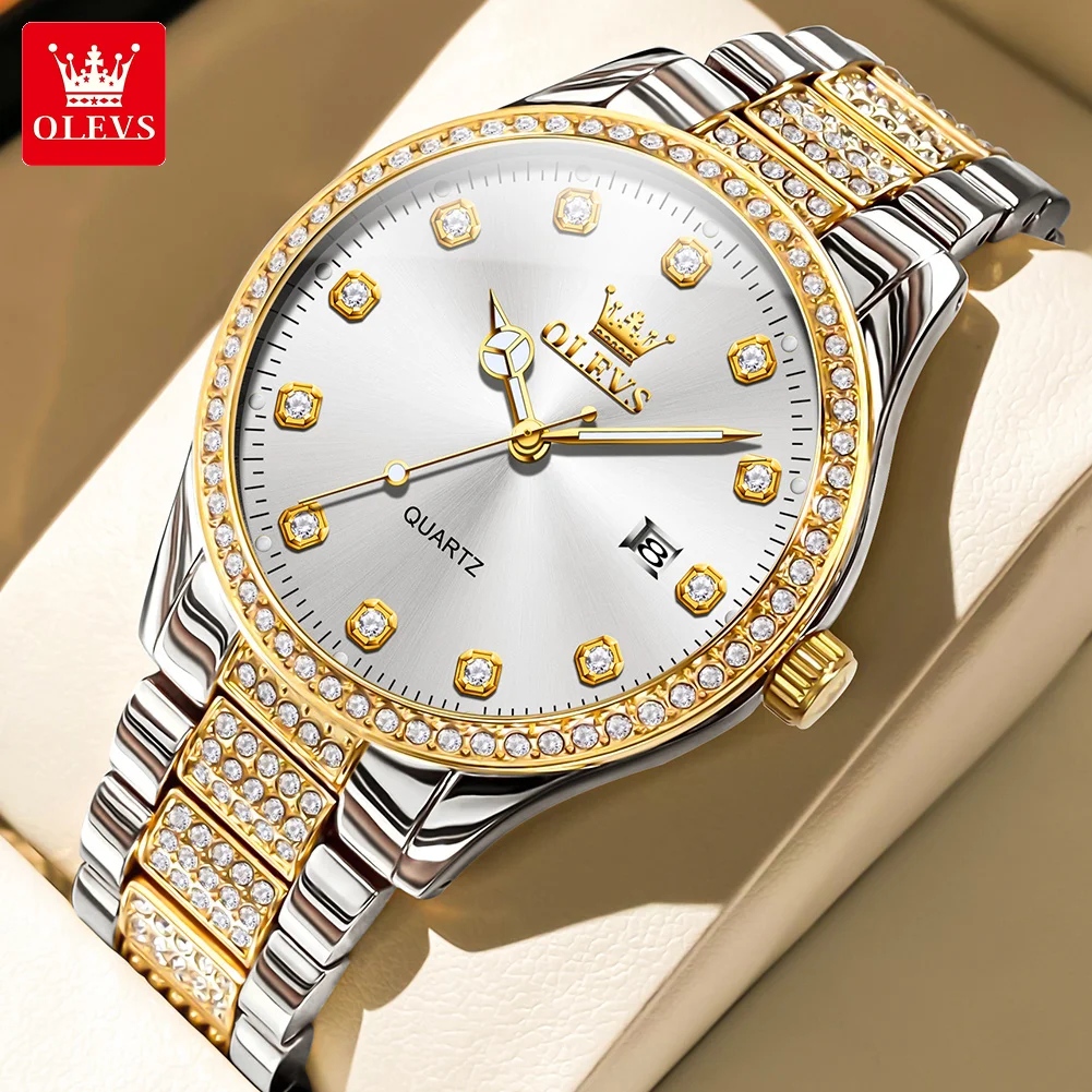 Мужские кварцевые часы с автоматической индикацией даты водонепроницаемые