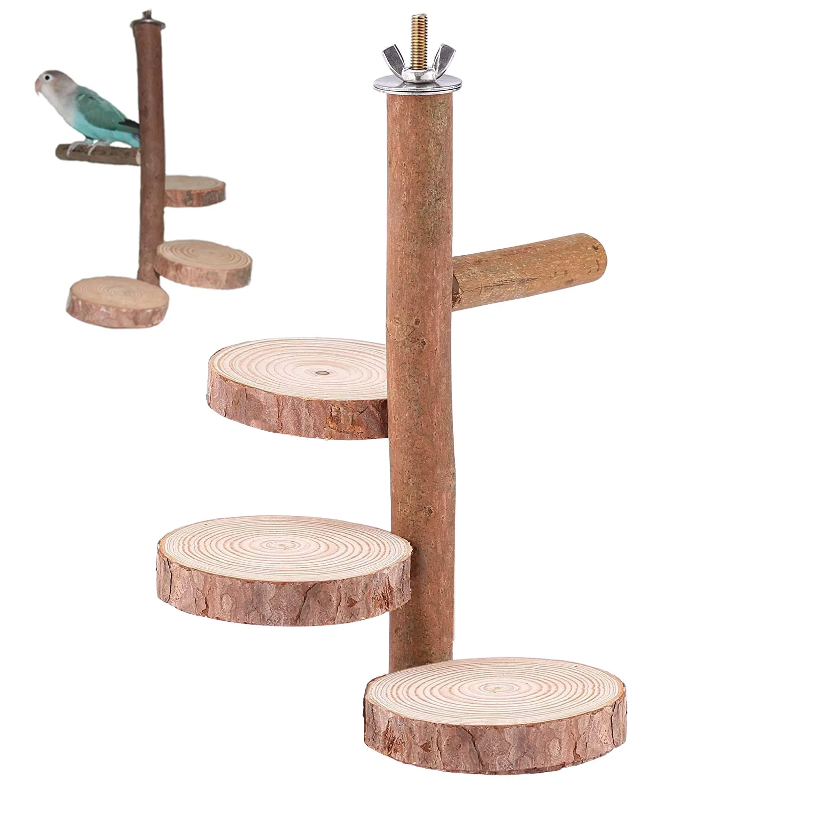 Stands Natural Wood Perch Bird Cage Branch Perch Accessories For Parrots Parakeets Cockatiels Wood Perch Tree