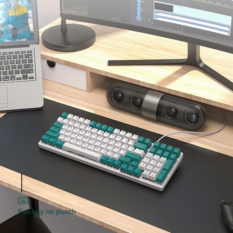 Механическая клавиатура с 100 клавишами проводная подсветкой индивидуальная для