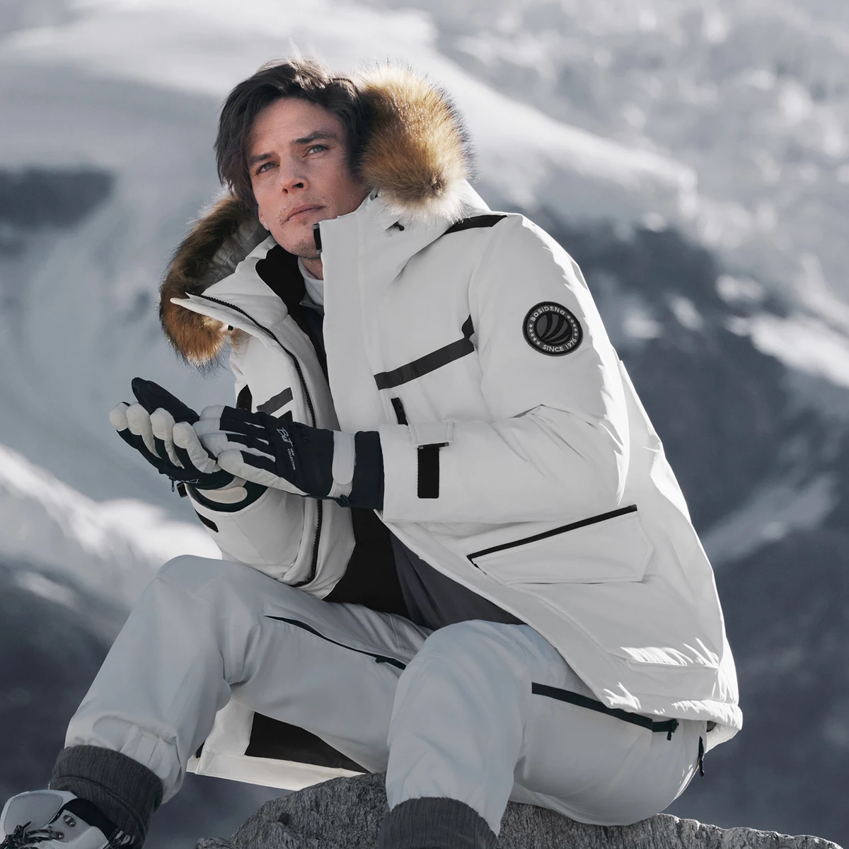 BOSIDENG зимняя 90% гусиная пуховая куртка для мужчин и женщин глубокая