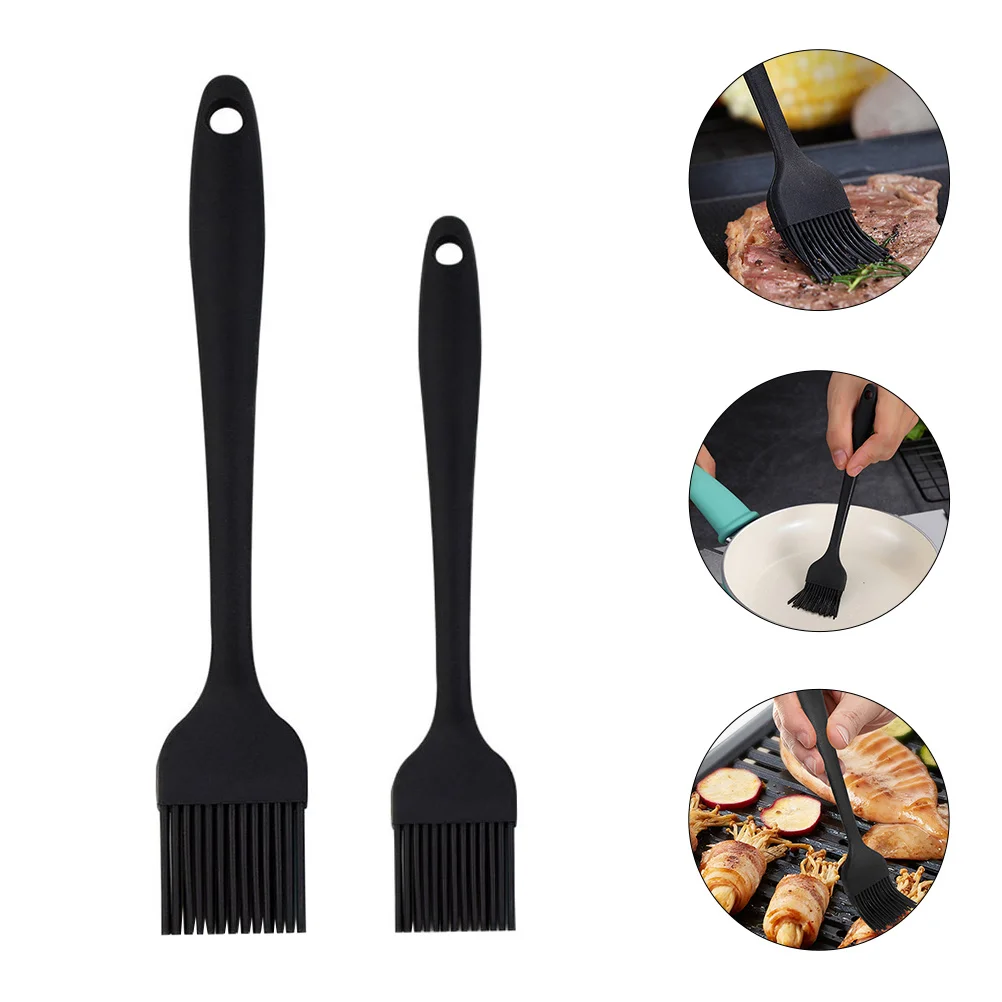 

2pcs Silicone Handle Barbecue Brushes Baking Brushes Practical Oil Brushes