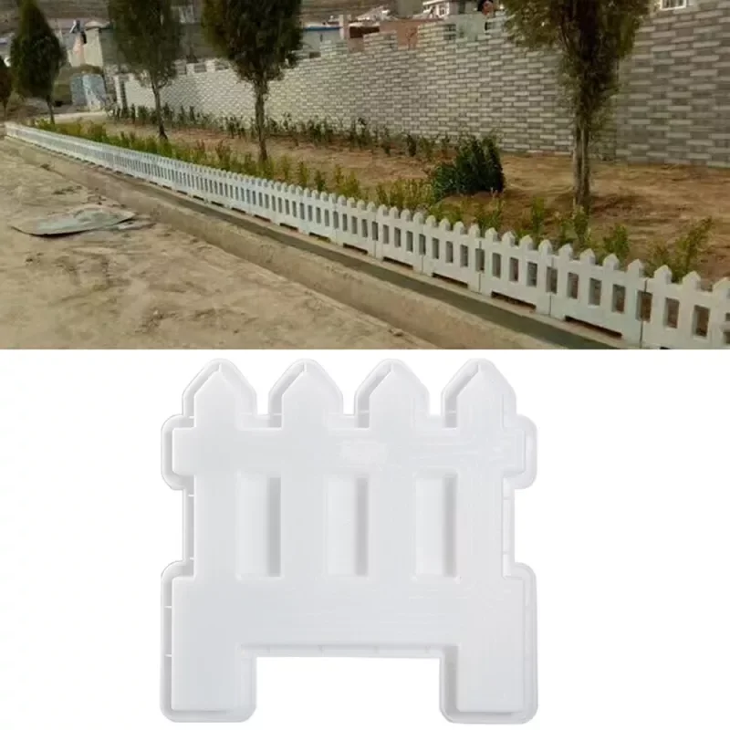 

1PC Concrete Flower Pond Fence Brick Mold Rural Garden Decor Cement Flower Bed Fence Side Stone Plastic Mould