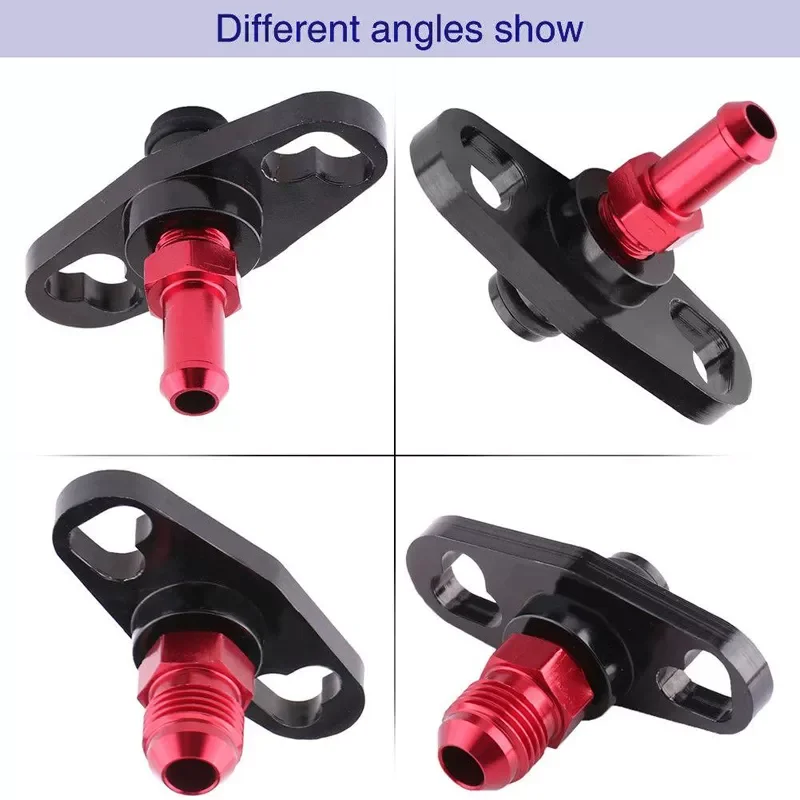 

Automobile and motorcycle accessories Aluminum Car Fuel Line Rail Pressure Regulator Adapter Kit Set auto Red+Black Fuel Rail ac