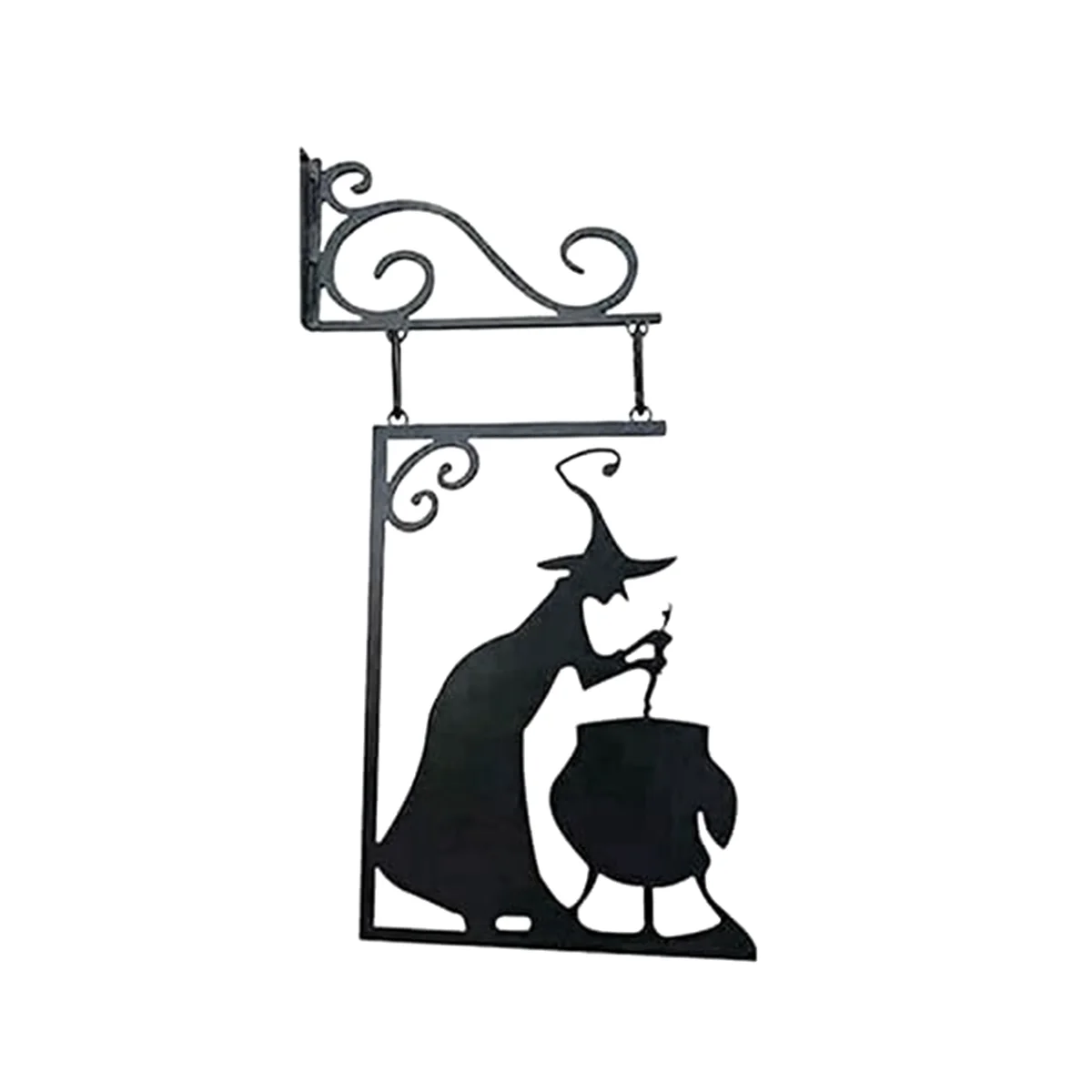 

Halloween Witch Cauldron Silhouette Wall Decor,Metal Witches Cauldron Wall Hanging Ornament,Hanging Wall Art Home Decor