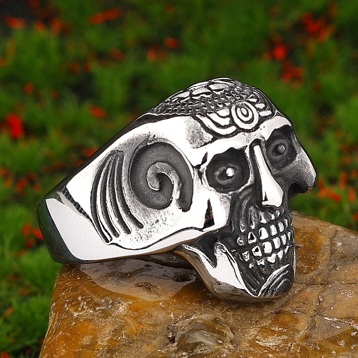 

Stainless Steel Men's Ring Retro Novelty Gothic Trend Skull High Quality Hip Hop Punk Jewelry Set Creative Gift Custom Wholesale
