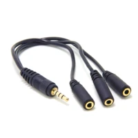 3 5mm 18 trrs 4 pole3 rings male to 3x female 3 5mm trrs 4 pole3 rings stereo splitter audio cable gold plated