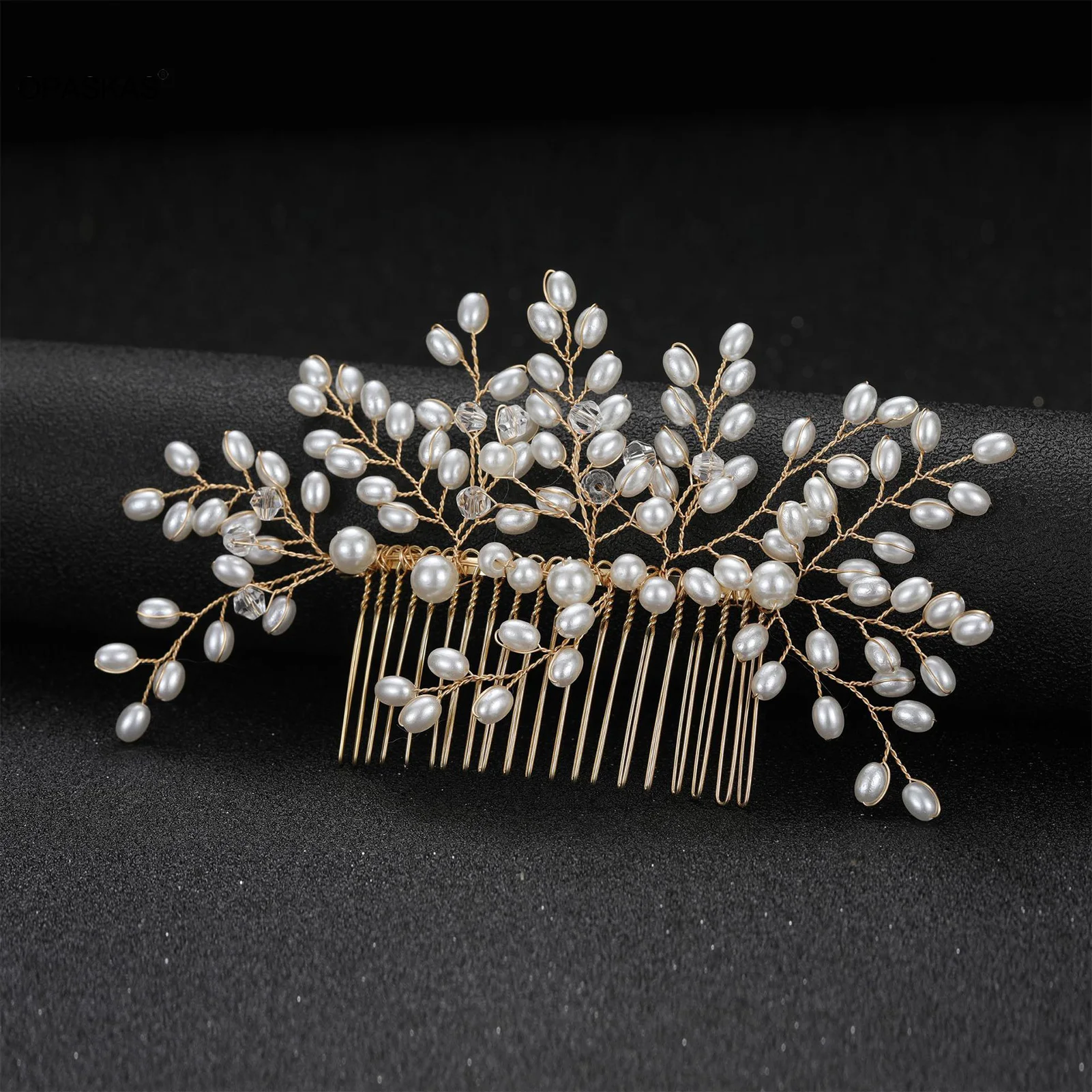 

Bride Hair Side Comb Clips Tiara Sweet Pearls Crystals Hairpin Headpiece Wedding Hair Accessories Headdress Jewelry Girls Crowns