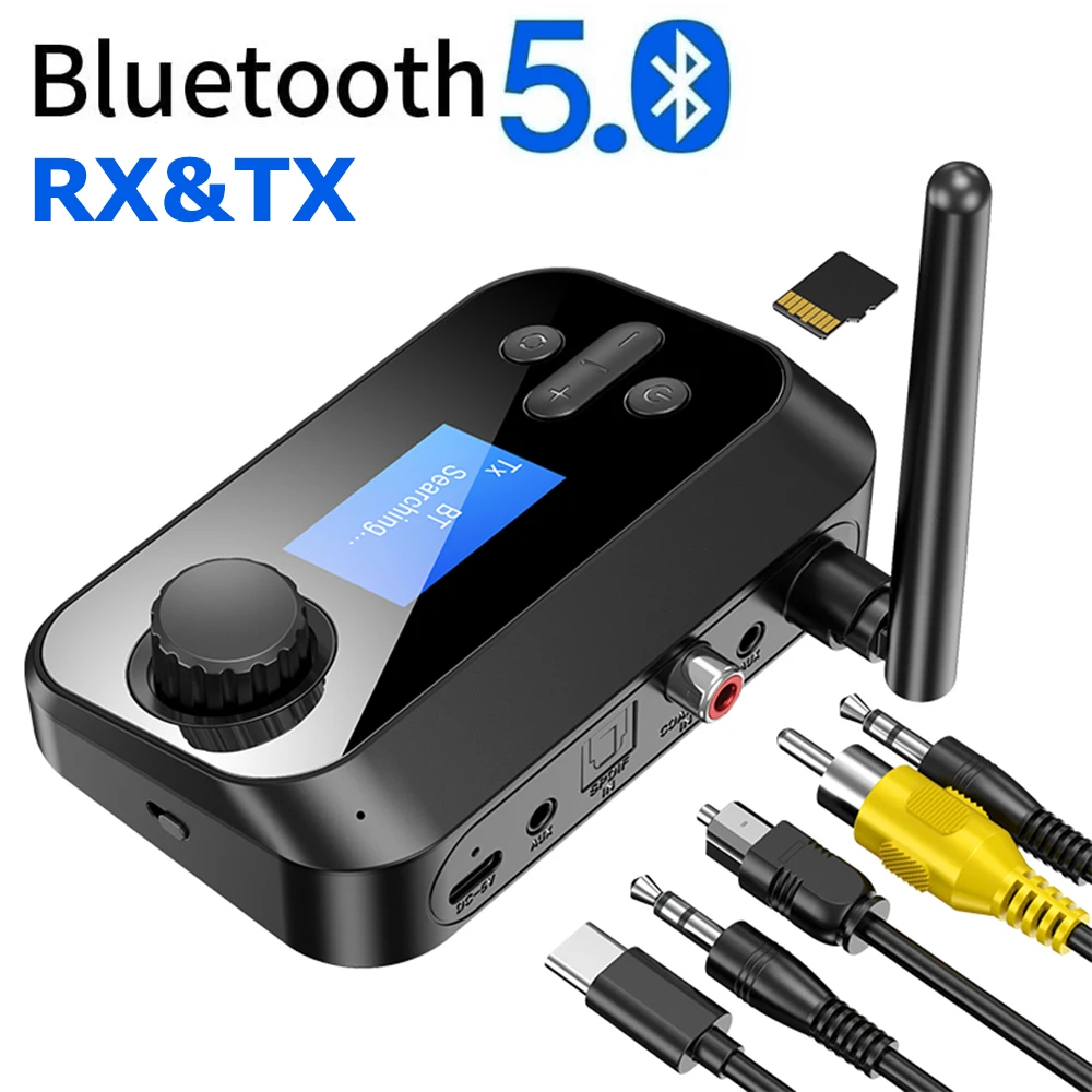 

Mini Bluetooth 5.0 Transmitter Receiver Stereo AUX 3.5mm Jack RCA Optical Coaxial Handsfree Wireless Audio Adapter TV PC Car