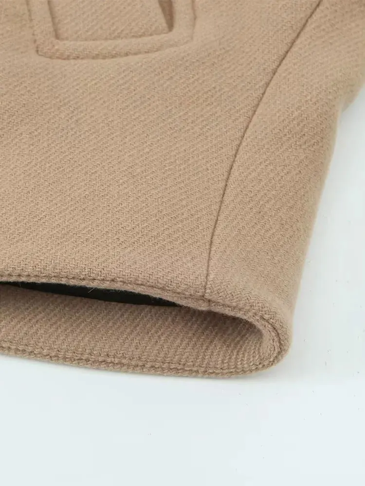 Осенне-зимнее однотонное Женское пальто Nlzgmsj TRAF 2023 теплая однобортная модная