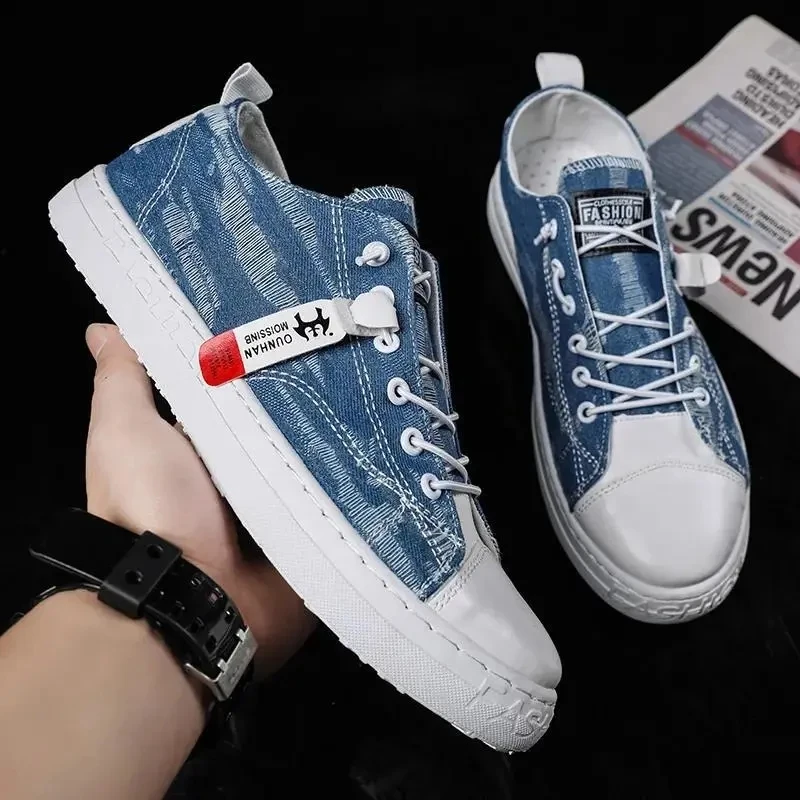 

2022 New Summer Canvas Sneakers Denim Shoes for Men Casual Sport Shoes Boys School Tennis Canvas Male Footwear