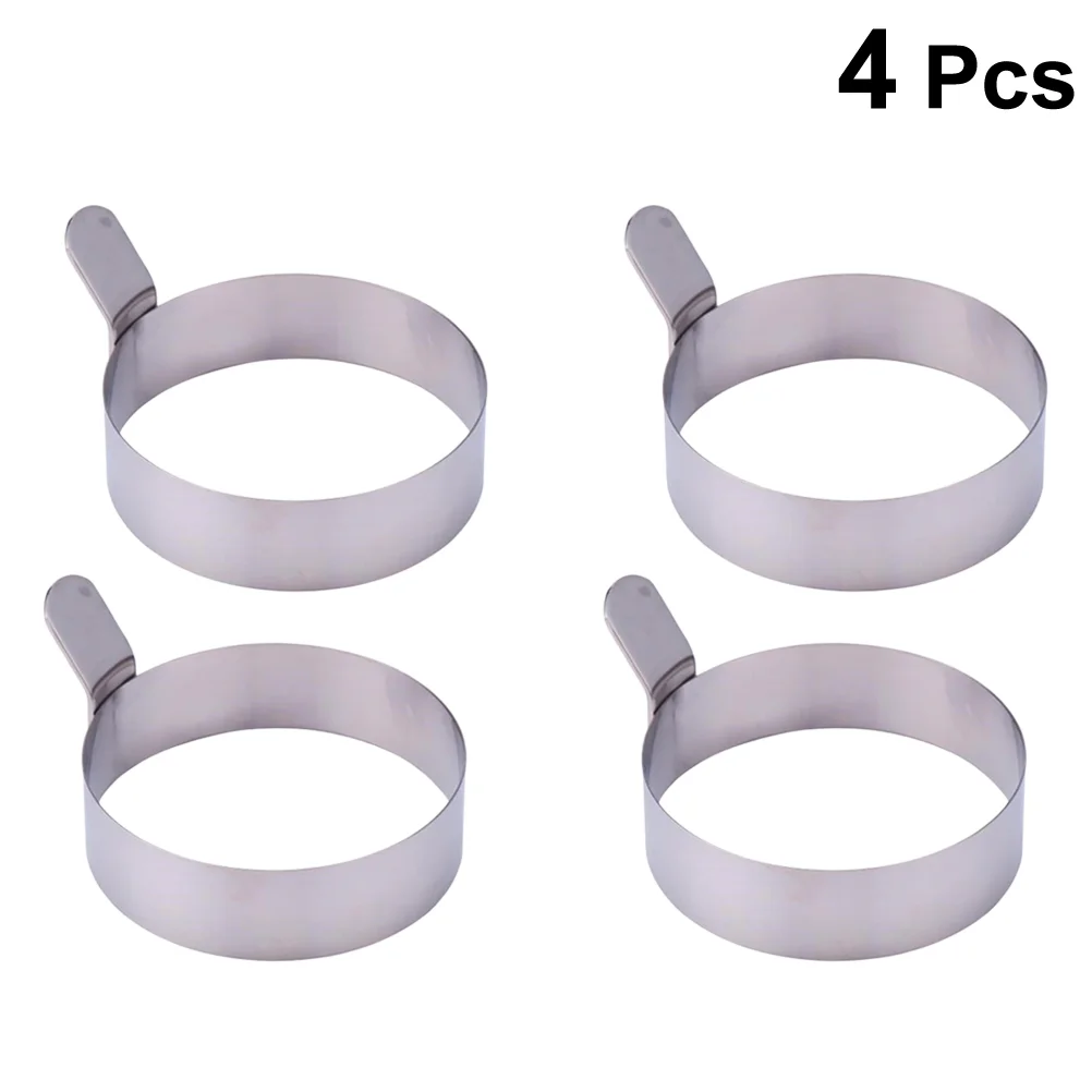 

4pcs/pack Egg Rings Heat-resistant Sturdy Round Stainless Steel Egg for Home Restaurant