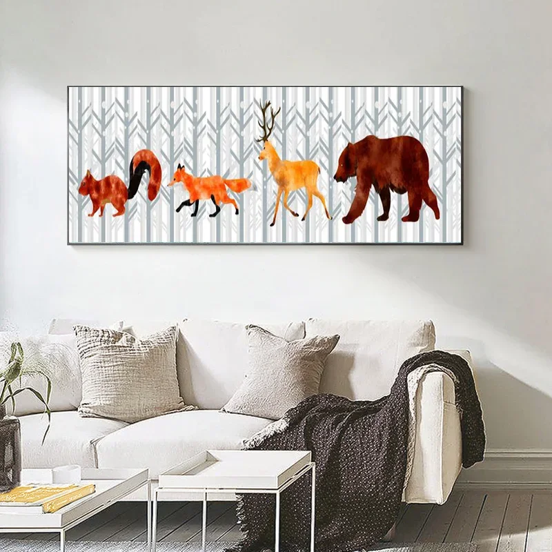 Современный Стиль Холст С Принтом-постер На Тему Животных Для Детской Спальни