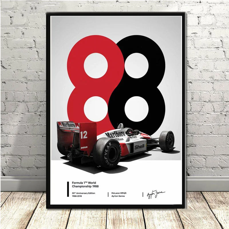 

Prints Poster And Mclaren World Champion Ayrton Senna F1 Formula Car Wall Art Canvas Picture Painting Modern For Home Room Decor