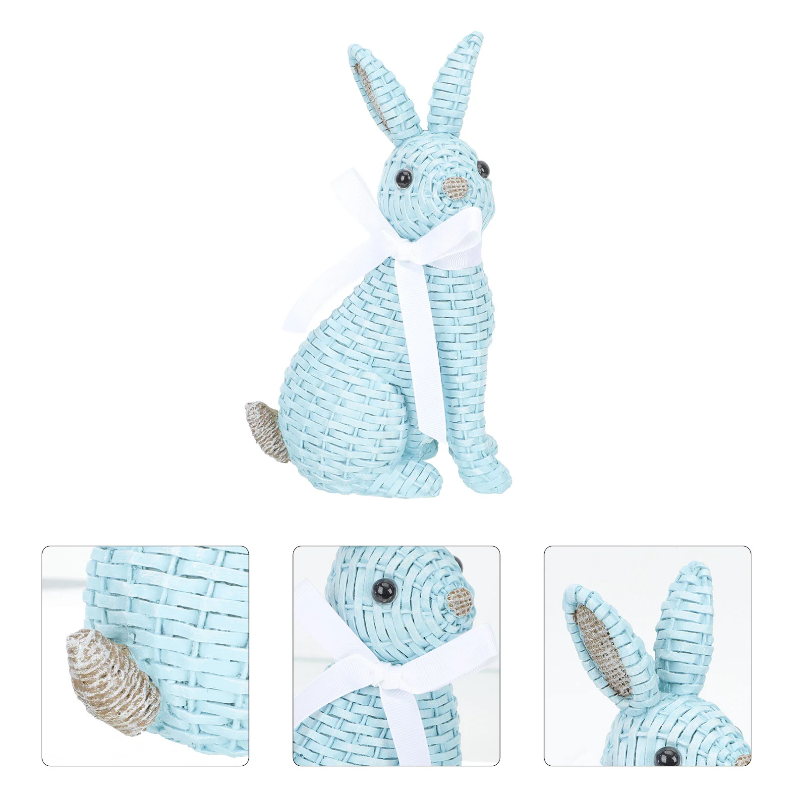

Полимерный кролик, украшение для рабочего стола, украшение для кролика, уличный декор, ротанговый кролик, украшение, бытовая статуя кролика