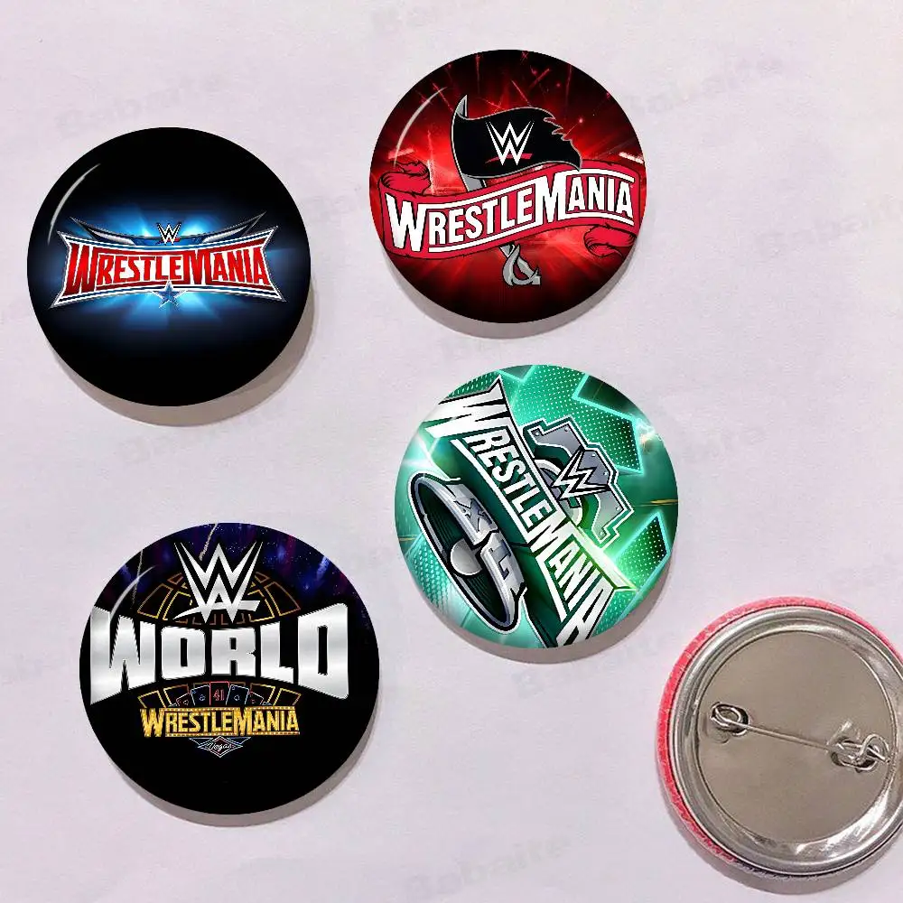 Фото Металлический значок-брошь W-WWE W-WrestleMania из жести с мягким креплением, на заказ, для головных уборов, сумок, лацканов №5