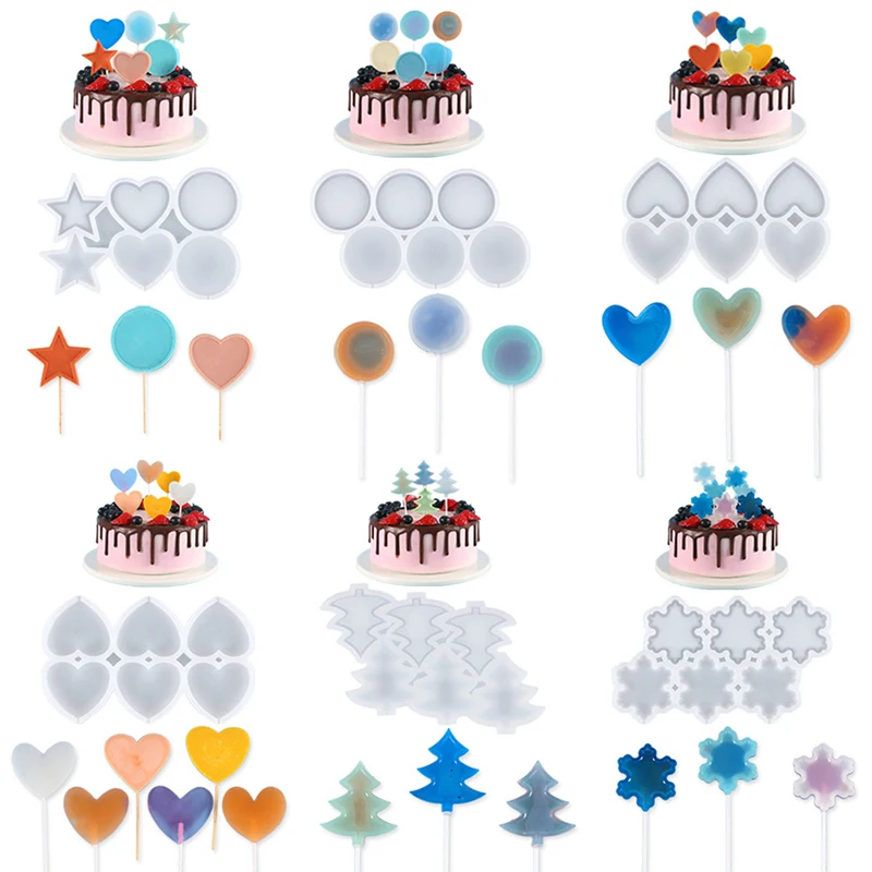 

Christmas Tree Shape Thickened Resin Epoxy Silicone Mold Rattle Shaker Lollipop Mould Kitchen Cake Decorating Tools Bakeware