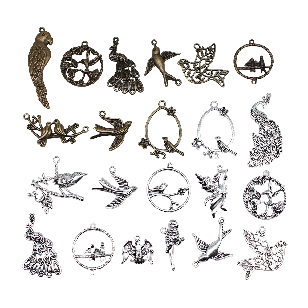 

Подвески в виде птиц, 10 шт., подвески из сплава для браслетов, ожерелий, аксессуары для изготовления ювелирных изделий своими руками