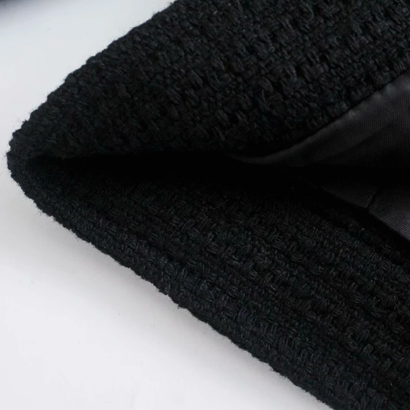 2023 Autumn and Winter New Long-sleeved Jacket European and American Style Buttons Decorated Lapel Short Temperament Suit Women