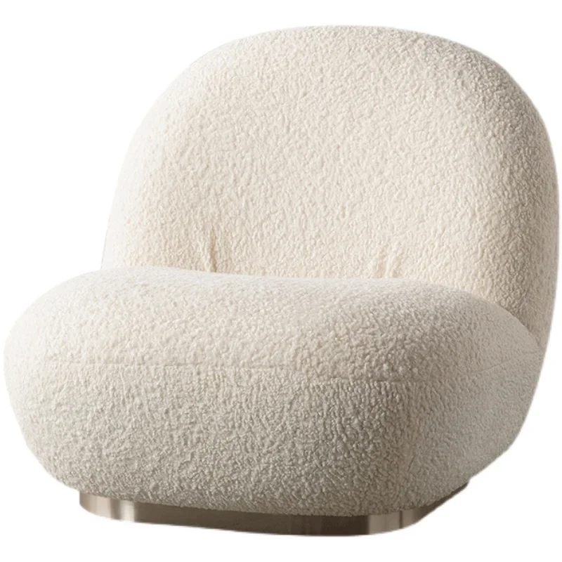 

Contemporary design lamb wool boucle lounge sofa suede fabric curve corner velvet small lazy sofa