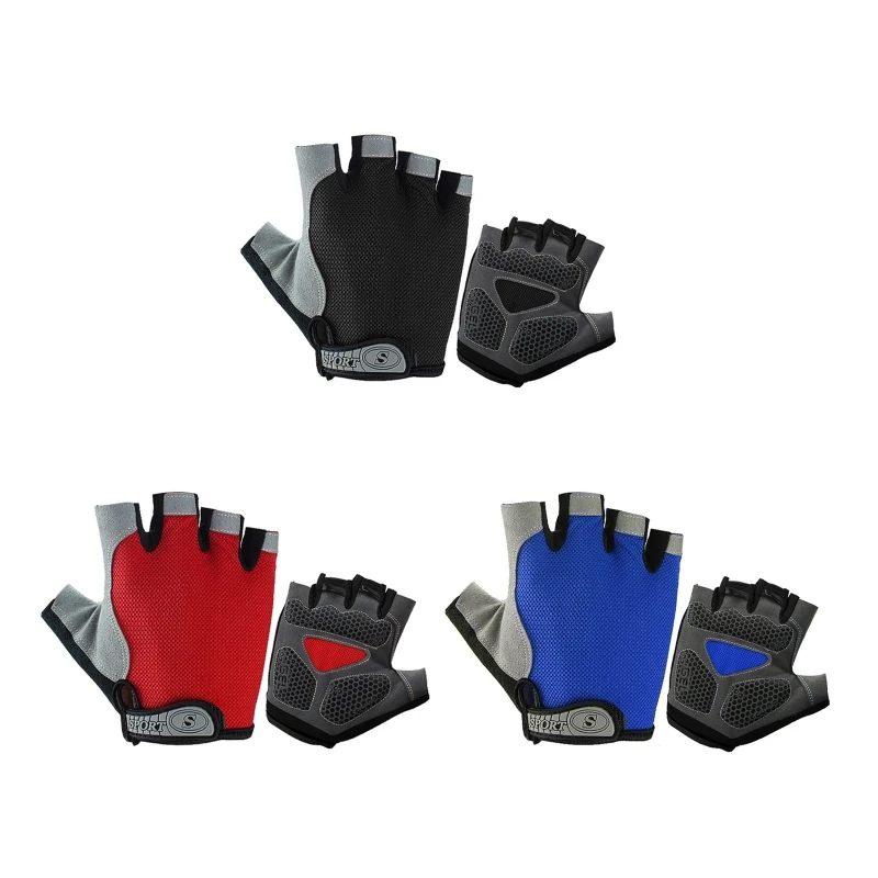 

Unisex Cycling Gloves Half Finger Road Bicycle Gloves Shockproof Gym Sport Fingerless Gloves