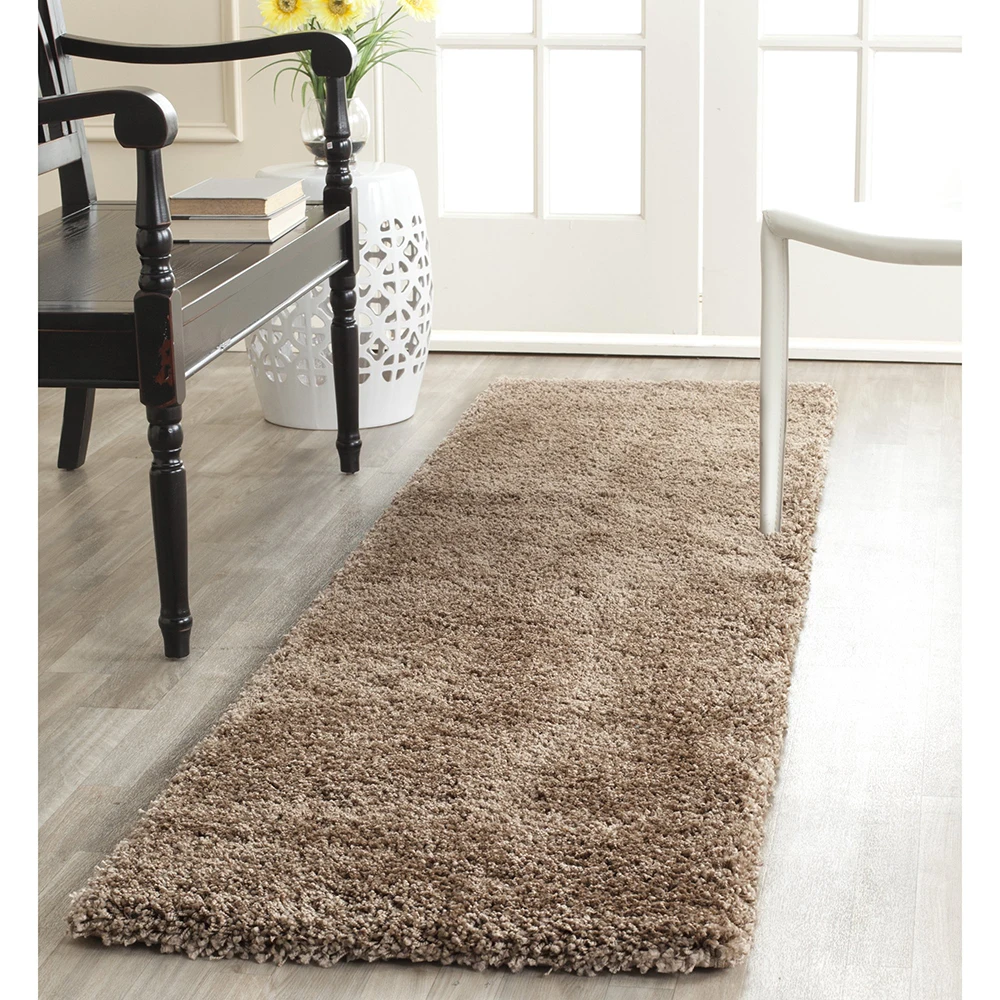 

Milan Harlow Solid Shag Runner Rug, Dark Beige, 2' X 10' Bedroom Decor Carpets for Living Room Carpets for Living Room