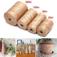 5080100300m diy natural jute twine burlap string jute rope party wedding gift wrapping cords thread florists craft decor