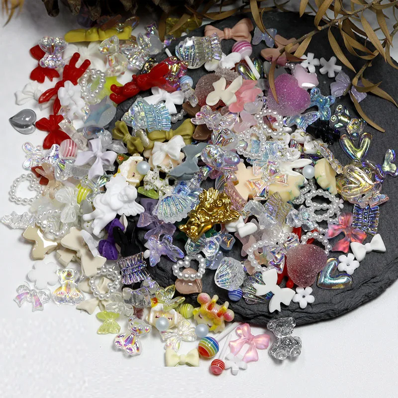 100 шт. объемные подвески для ногтей кавайные многообразные - Цена: 3.22