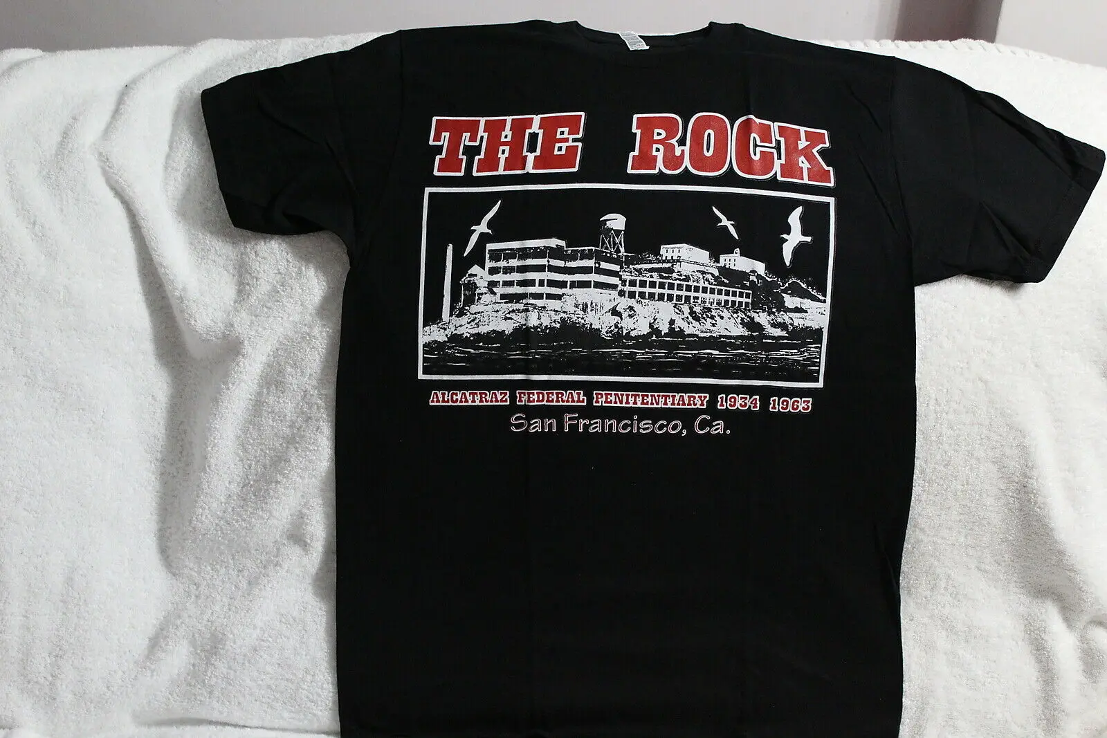 ЧЕРНАЯ ФУТБОЛКА ALCATRAZ FEDERAL PENITENTIARY THE ROCK SAN FRANCISCO CALIFORNIA
