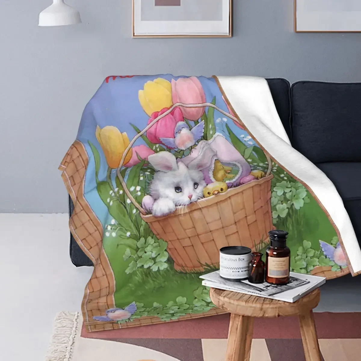 

Счастливая Пасха, искусственный текстиль, Декор, Кролик, Кролик, яйца, цветок, мягкое покрывало для постельного белья, офисные постельные принадлежности