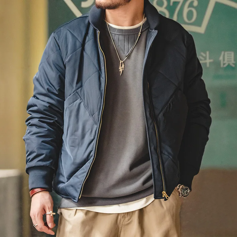 

Maden Winter New Men Solid Color Retro Parka Stand Collar Warm Thick Cotton Jacket Fashion Casual Parka Coat Male Army Green