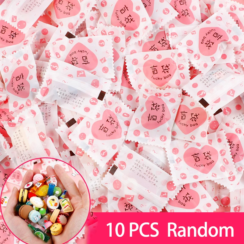 

10PCS Fun Mixed Surprise Blind Bag Cute Simulation Miniature Supermarket Blind Bag Mini Food Play Small Exquisite Model Toy