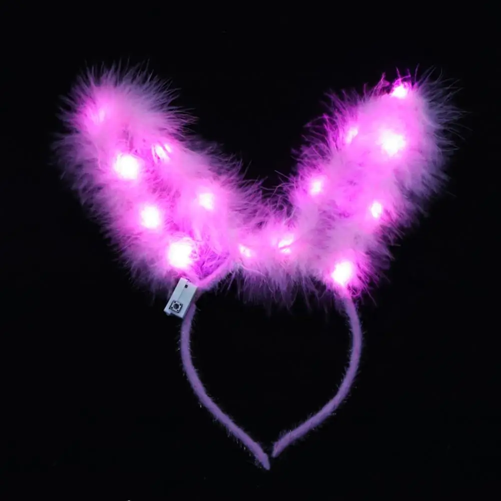 

Светящийся головной убор, легкий в хранении пластиковый развлекательный светящийся кролик, обруч для волос, аксессуары, светящийся фотоэле...