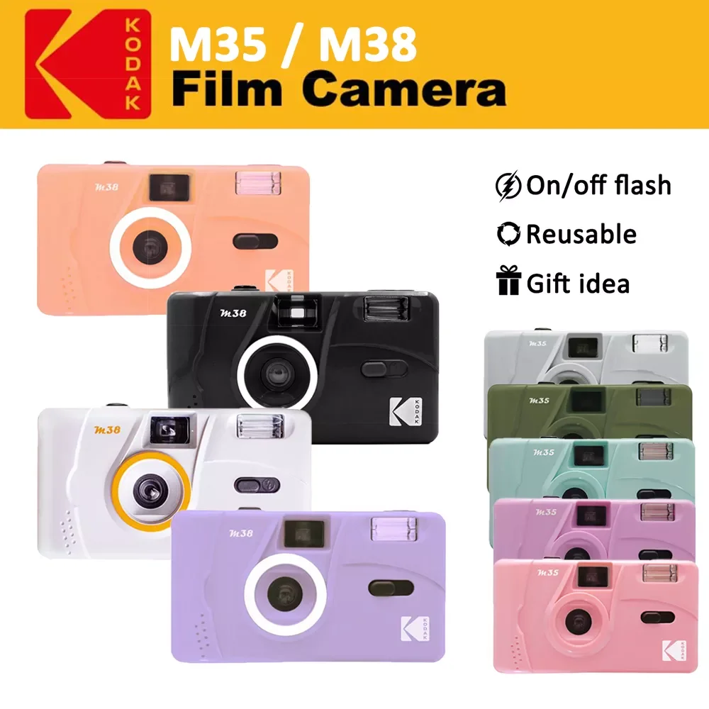 

Винтажная пленочная камера KODAK в стиле ретро M35/M38, пленка 35 мм небесно-голубого/желтого/мятно-зеленого/розового/Красного/грейпфрута/лавандо...