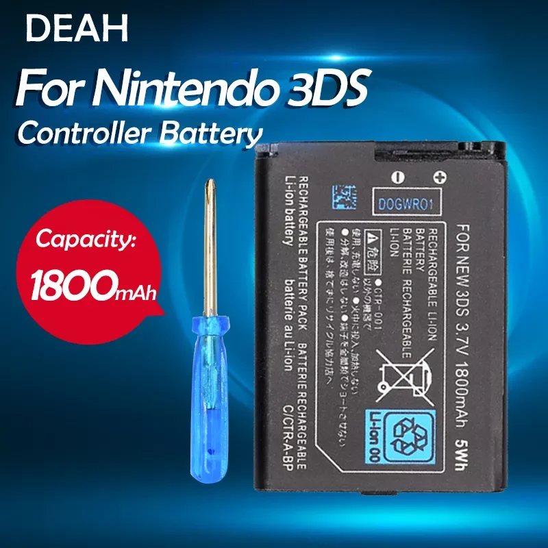 

Аккумулятор литий-ионный для Nintendo 3DS 2DS, 3,7 в, 1800 мАч, 1 шт.