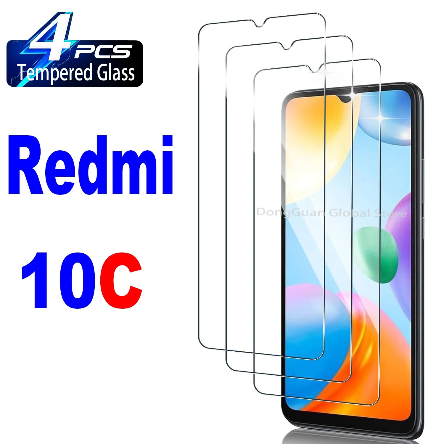 Фото Закаленное стекло 6,71 дюйма для Xiaomi Redmi 10C Защитная пленка для экрана №1