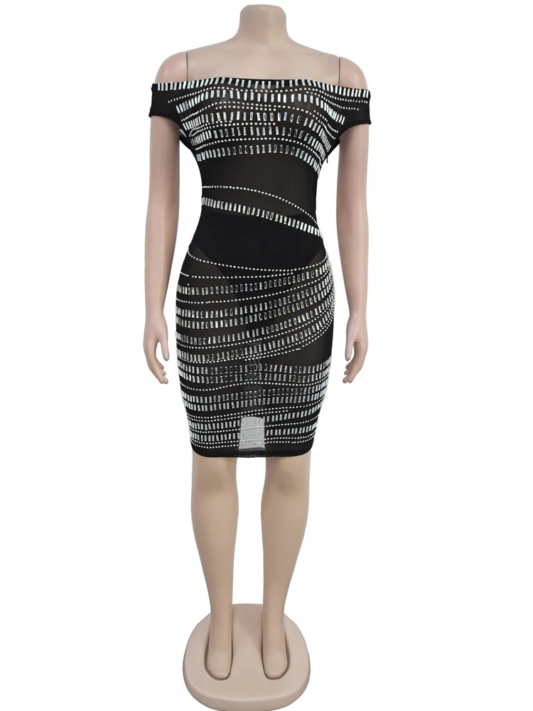 Beyprern великолепное мини-платье с открытыми плечами и стразами шикарное женское