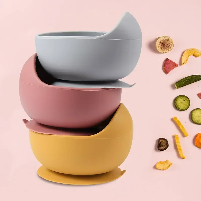 Набор силиконовых мисок для кормления детей набор из 3 присосок с ложкой и вилкой