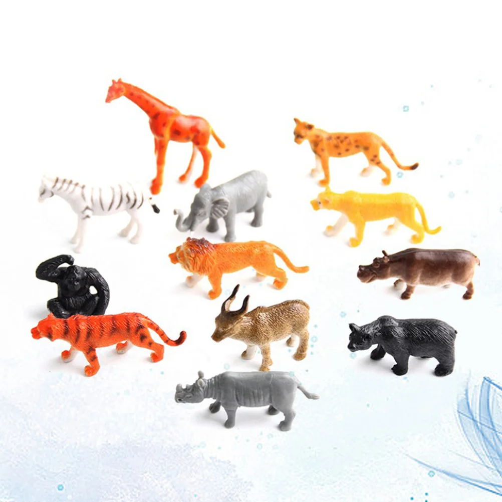

12 шт., Набор фигурок диких животных, имитация пластиковых животных, реалистичные веселые игрушки, развивающая модель диких животных, Игрово...